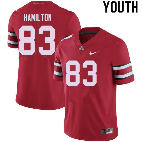 Ohio State Buckeyes #83 Cormontae Hamilton Youth Stitch Jersey Red OSU51706